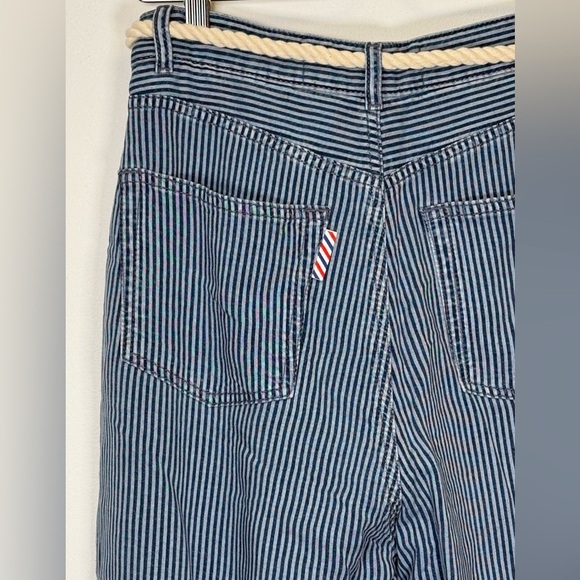 United Colors Of Benetton Blue & White Striped Ankle Length Pants Women’s Size 4 - Picture 4 of 10